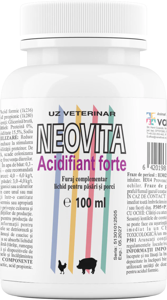 Neovitaacidifiantforte 100ml Furaj Complementar Lichid Vanelli Animal Health 1024x1024@2x